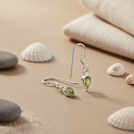 Load image into Gallery viewer, 925 Silver Peridot Drop Earrings for Women | Green Gemstone Jewelry