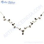 Load image into Gallery viewer, 925 sterling silver necklace featuring black gemstones, perfect for any occasion.