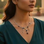 Load image into Gallery viewer, 925 Silver Gemstone Necklace for Women | Colorful Stone Jewelry