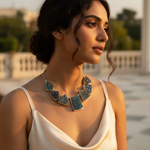 Load image into Gallery viewer, Silver Druzy Stone Necklace | Statement Jewelry for Women
