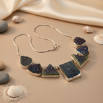 Load image into Gallery viewer, Silver Druzy Stone Necklace | Statement Jewelry for Women