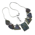 Load image into Gallery viewer, Silver Druzy Stone Necklace | Statement Jewelry for Women