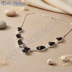 Load image into Gallery viewer, Silver Black Pearl Necklace for Women | Gemstone Jewelry Gift