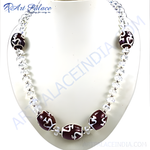 Load image into Gallery viewer, A stunning beaded necklace featuring natural stone beads and an elegant design.