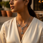 Load image into Gallery viewer, 925 Silver Floral Necklace | Crystal Stone | For Women | Gift