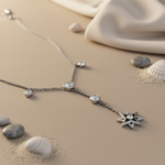 Load image into Gallery viewer, Silver Starburst Pendant Necklace | CZ Diamond Jewelry | Gift