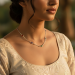 Load image into Gallery viewer, 925 Silver Gemstone Station Necklace | Women's Daily Wear Jewelry