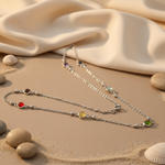 Load image into Gallery viewer, 925 Silver Gemstone Station Necklace | Women's Daily Wear Jewelry