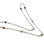 Load image into Gallery viewer, 925 Silver Gemstone Station Necklace | Women's Daily Wear Jewelry