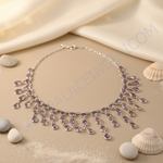 Load image into Gallery viewer, 925 Silver Amethyst Necklace for Women | Teardrop Gemstone Jewelry