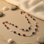 Load image into Gallery viewer, 925 Silver Gemstone Necklace for Women | Colorful Stone Jewelry