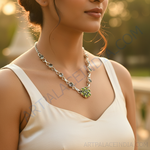 Load image into Gallery viewer, 925 Silver Peridot & Grey Gemstone Necklace | Women's Jewelry