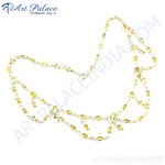 Load image into Gallery viewer, Sterling silver citrine beaded necklace with yellow gemstones, perfect for any occasion.