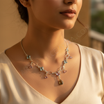 Load image into Gallery viewer, 925 Silver Gemstone Necklace for Women | Colorful Daily Jewelry