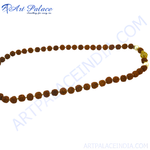 Load image into Gallery viewer, Rudraksha Mala necklace, natural brown beads, spiritual jewelry for men and women.