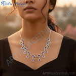 Load image into Gallery viewer, 925 Silver Amethyst Necklace for Women | Teardrop Gemstone Jewelry