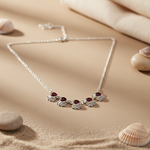 Load image into Gallery viewer, 925 Sterling Silver Garnet Necklace | Gemstone Jewelry for Women