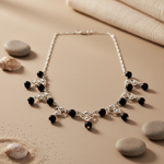 Load image into Gallery viewer, 925 Silver Onyx Bead Necklace | Women's Elegant Jewelry