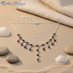 Load image into Gallery viewer, 925 Silver Garnet Gemstone Necklace for Women | Gift Jewelry