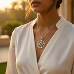 Load image into Gallery viewer, 925 Silver Pentagram Pendant with Gemstone | Witchcraft Jewelry