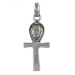 Load image into Gallery viewer, 925 Silver Ankh Pendant Necklace for Women | Moonstone Jewelry