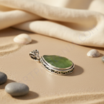 Load image into Gallery viewer, 925 Sterling Silver Green Jade Pendant Necklace for Women
