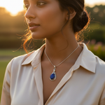 Load image into Gallery viewer, 925 Silver Lapis Lazuli Pendant for Women | Blue Gemstone Jewelry