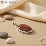 Load image into Gallery viewer, 925 Silver Oval Red Stone Pendant for Women | Gemstone Jewelry