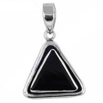 Load image into Gallery viewer, 925 Silver Onyx Triangle Pendant Necklace | Women's Jewelry Gift