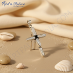 Load image into Gallery viewer, Silver Pearl Cross Pendant Necklace for Women | Gift Jewelry