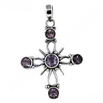 Load image into Gallery viewer, 925 Silver Amethyst Cross Pendant for Women | Gemstone Jewelry