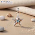 Load image into Gallery viewer, 925 Silver Star Pendant with Gemstone for Women