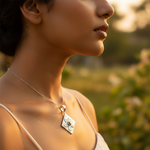 Load image into Gallery viewer, 925 Silver Hammered Pendant with Garnet Stone | Women's Jewelry