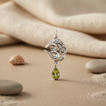 Load image into Gallery viewer, 925 Silver Om Pendant with Peridot Gemstone | Spiritual Jewelry