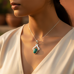 Load image into Gallery viewer, 925 Silver Turquoise Pendant for Women | Gemstone Jewelry Gift