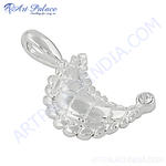 Load image into Gallery viewer, 925 sterling silver leaf pendant with detailed design on white background