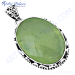Load image into Gallery viewer, 925 sterling silver peridot pendant necklace featuring a large oval green gemstone.
