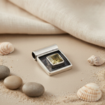 Load image into Gallery viewer, 925 Silver Citrine Pendant | Square Gemstone Pendant for Women