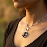 Load image into Gallery viewer, 925 Silver Tiger's Eye Pendant | Oval Stone Necklace for Women