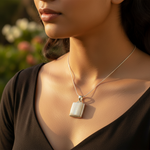 Load image into Gallery viewer, 925 Silver Moonstone Pendant for Women | Rectangle Gemstone