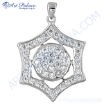 Load image into Gallery viewer, 925 sterling silver pendant with sparkling cubic zirconia stones. Fashion jewelry for women.