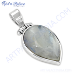 Load image into Gallery viewer, 925 sterling silver teardrop pendant with pear-shaped moonstone gemstone. Elegant women's jewelry.
