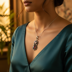Load image into Gallery viewer, 925 Silver Garnet & Moonstone Pendant for Women | Gemstone Jewelry