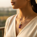 Load image into Gallery viewer, Silver Amethyst Crystal Pendant for Women | Gemstone Jewelry