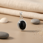 Load image into Gallery viewer, 925 Silver Black Onyx Pendant | Oval Gemstone Jewelry for Women
