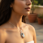 Load image into Gallery viewer, 925 Silver Moonstone & Garnet Pendant | Women's Necklace