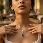 Load image into Gallery viewer, 925 Silver Amethyst & Citrine Pendant for Women | Gemstone Jewelry