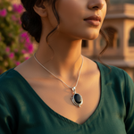 Load image into Gallery viewer, 925 Sterling Silver Onyx Pendant for Women | Gemstone Jewelry