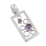 Load image into Gallery viewer, 925 Silver Amethyst Pendant Necklace | Geometric Women's Gift