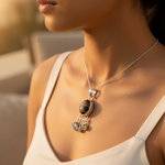 Load image into Gallery viewer, 925 Sterling Silver Tiger Eye Gemstone Pendant Necklace for Women